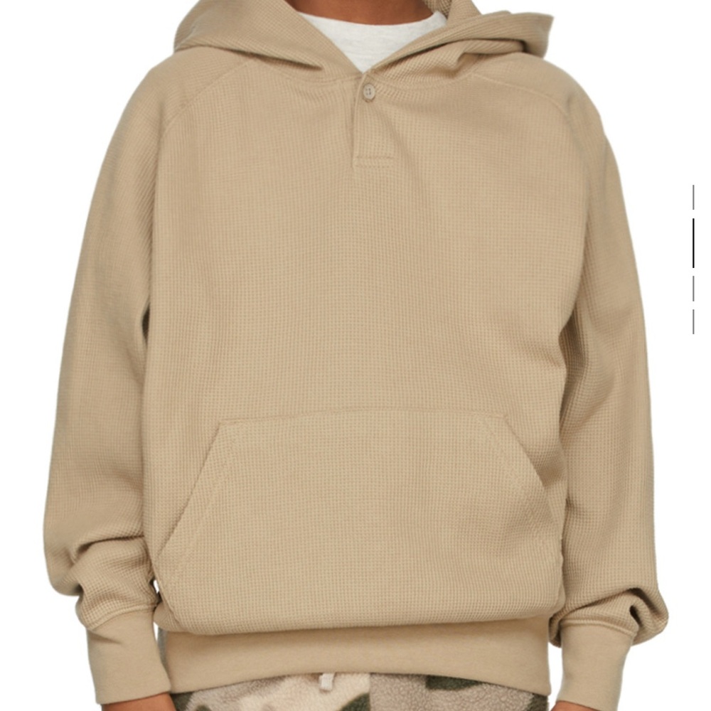 Fear of God ESSENTIALS - Waffle Knit Henley Hoodie - Youth Size 12